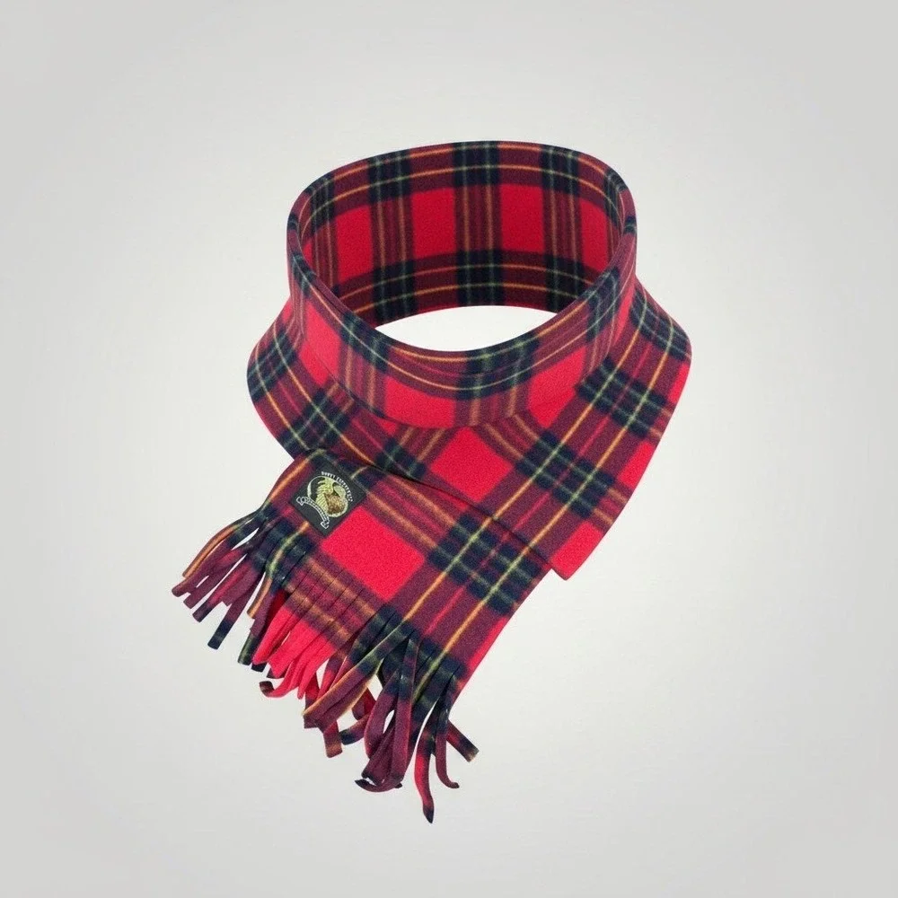Kiwi Lifestyle Scarf Red Plaid Fleece Fringe New Zealand Highland Scottish Cabin